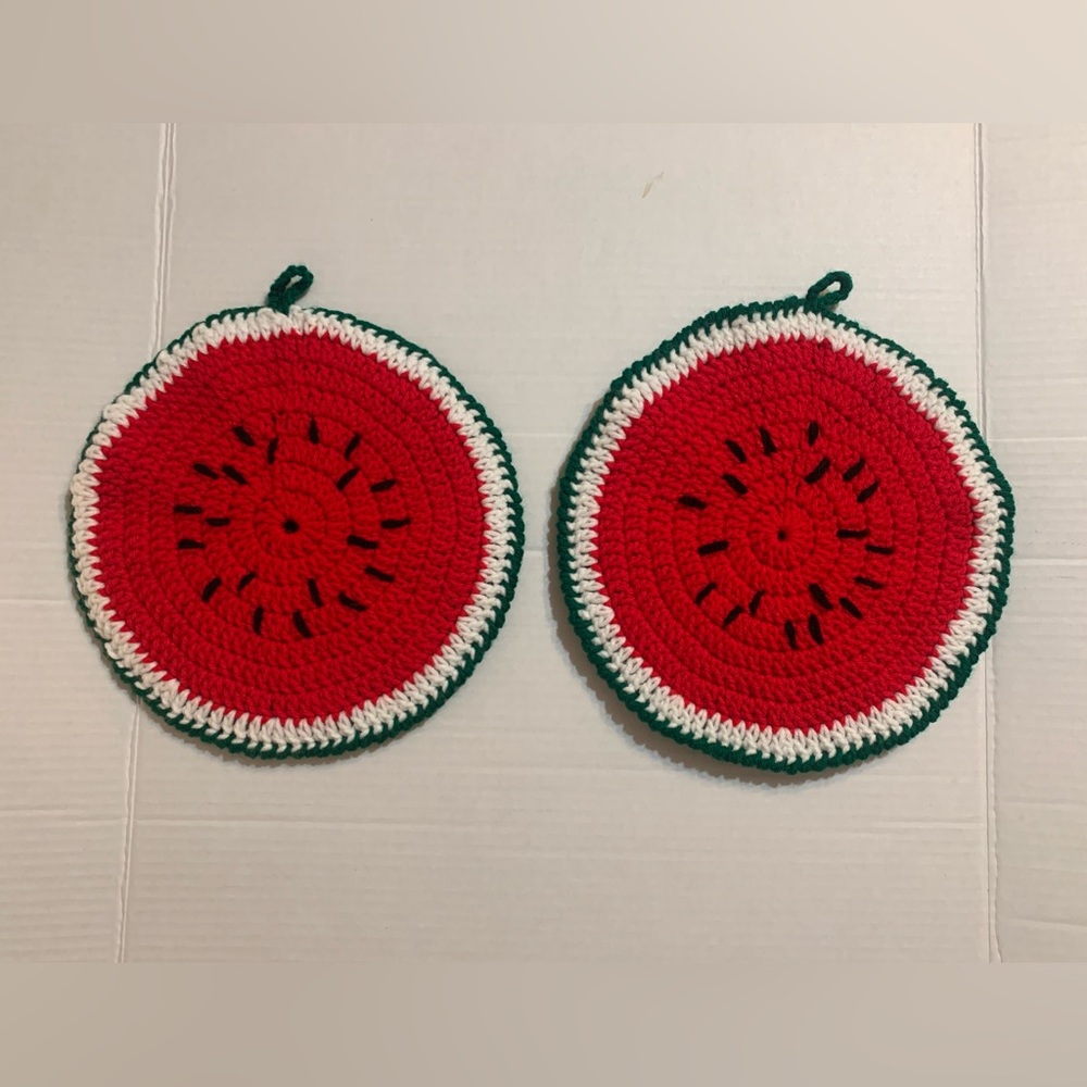 Watermelon Potholders Decorative New Handmade Crochet